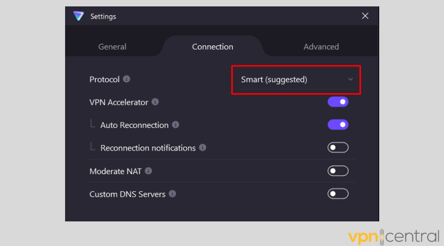 Proton VPN protocol options