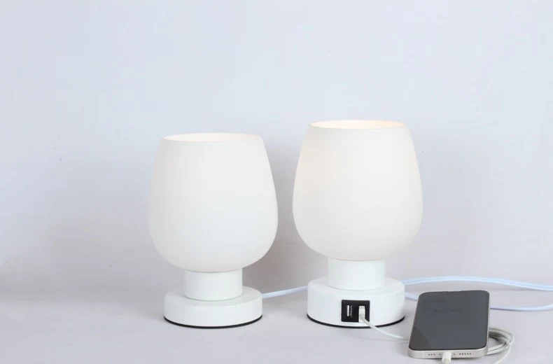 Title 9, Nordic Simple Touch Glass Lamp Dimming Bedside ...