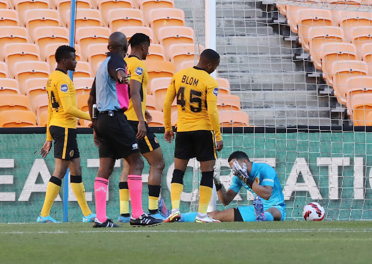 Brandon Petersen of Kaizer Chiefs reacts in disappointment after Terrence Mashego's goal during the DStv Premiership 2021/22 football match between Kaizer Chiefs and Cape Town City at Soccer City, Johannesburg, on 30 April 2022