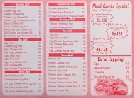 The Kathi Roll menu 1