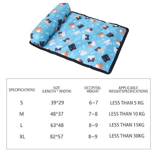 Mat Pad For Dogs Cats Ice Silk Mat Blanket Cushion For Kennel/Sofa/Bed/Floor/Car Seats (Dog Mat)L 63x48cm