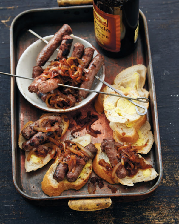 Sherry Boerewors Sliders, light on the bread and heavy on the meat.