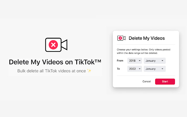 Delete All My Videos on TikTok™ chrome extension