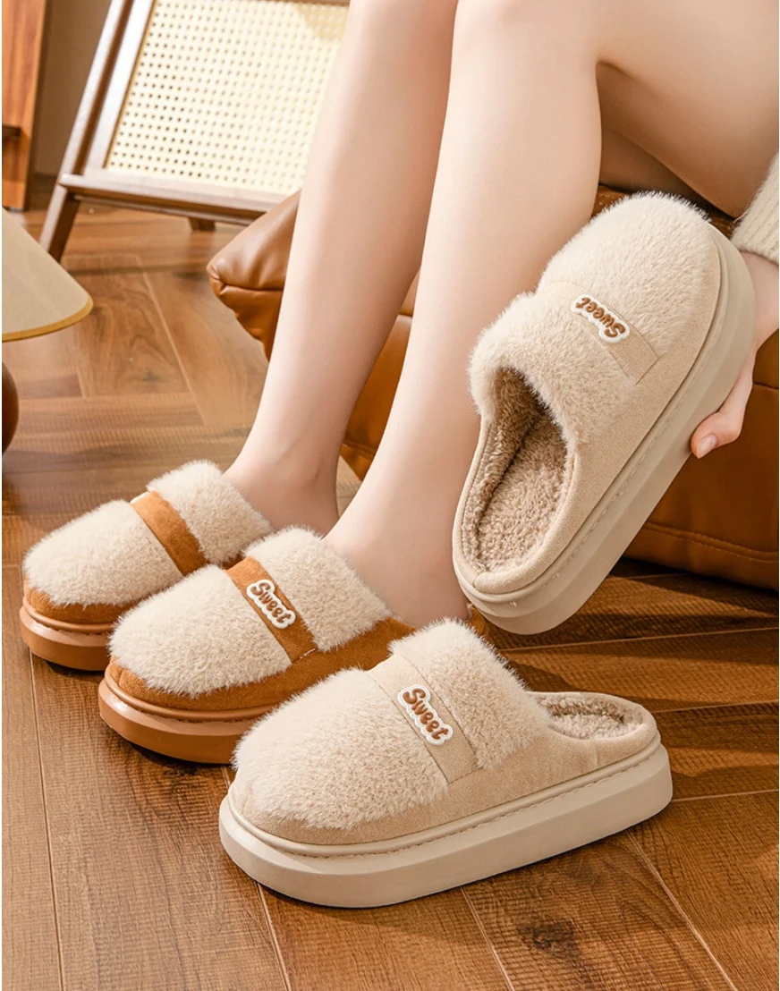 Title 10, Zapatillas de algodón cálidas para pareja inter...