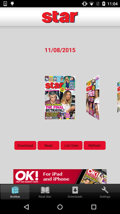 Android application Star Magazine screenshort