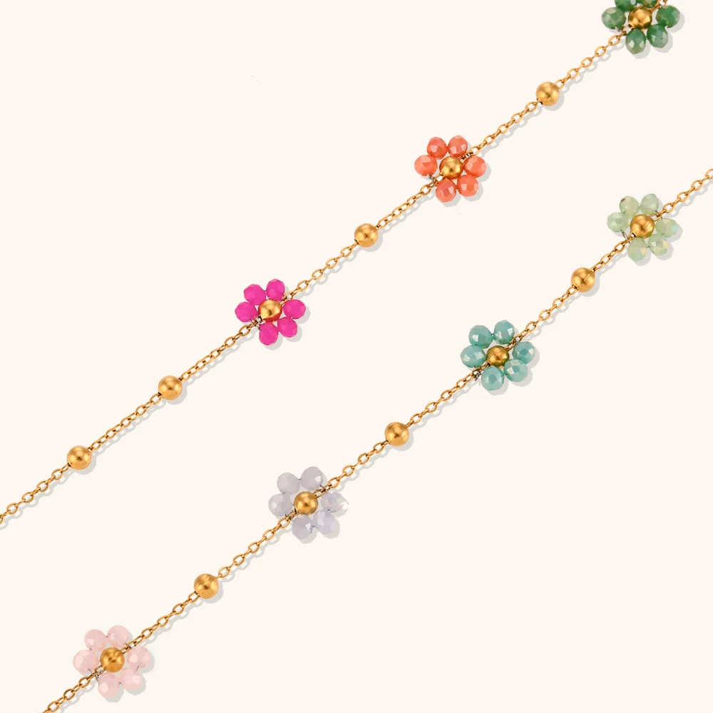 Title 3, Bracelet femme simple et tendance avec fleurs c...