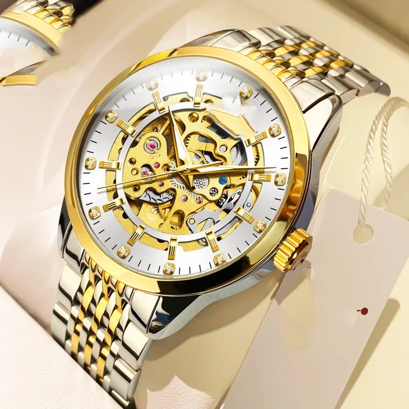 Title 7, Orologio da uomo automatico scheletrato meccani...