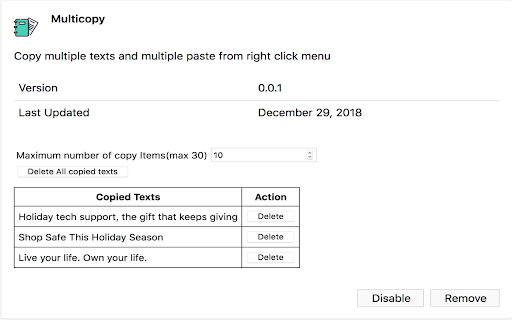 Multicopy multiple multiple Updated Items(max December 