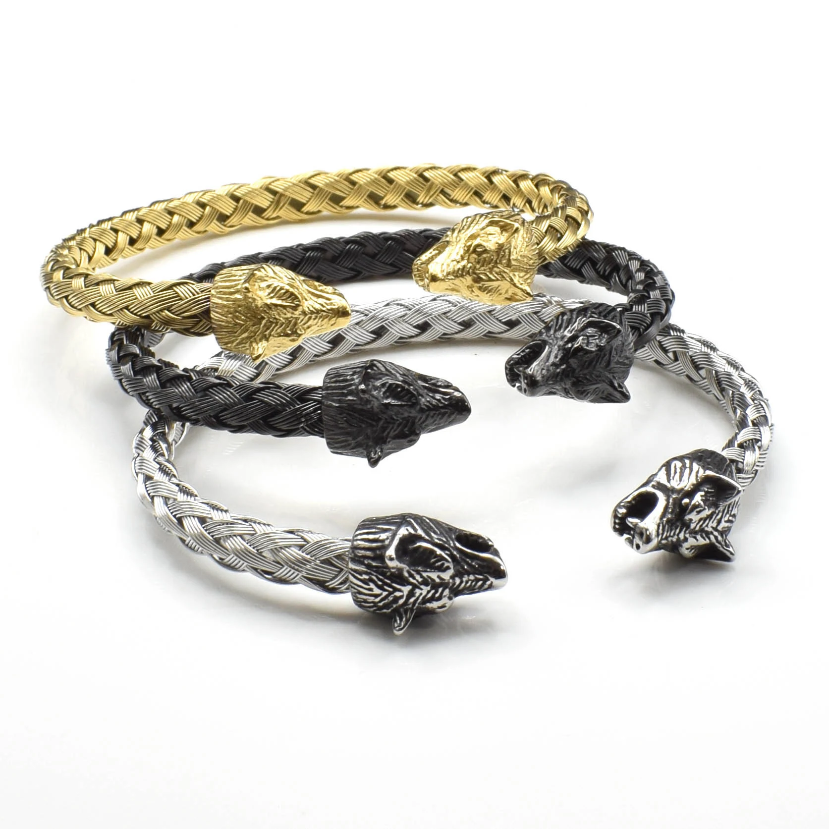 Title 2, Bracelet Tressé Viking en Acier Inoxydable avec...
