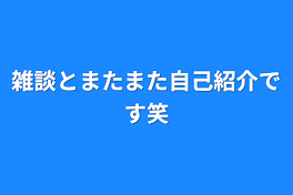 雑談とまたまた自己紹介です笑