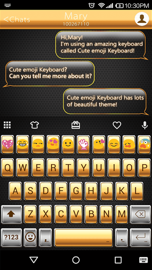 Android application Gold Classic Emoji Keyboard screenshort