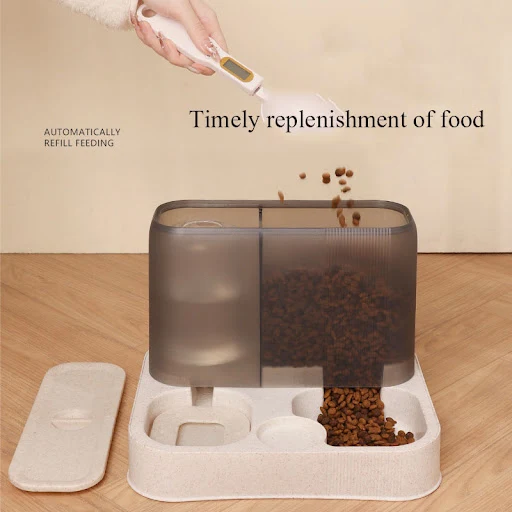 Cat automatic feeder Water dispenser large capacity cat bowl integrated flowing water non wet mouth dog drinking pet sup