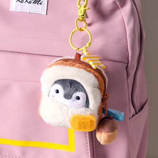 Title 1, Toast Bread Penguin Coin Purse Mini Pendant Dol...