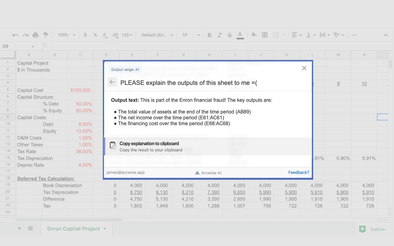 Arcwise AI – GPT Copilot for Sheets Preview image 3