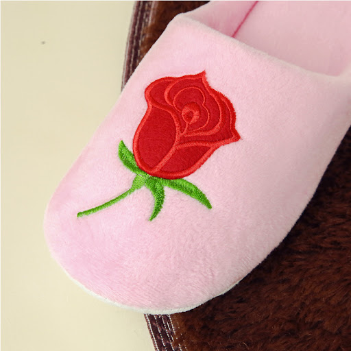 Title 3, Rose Embroidered Soft Bottom Home Indoor Non Sl...