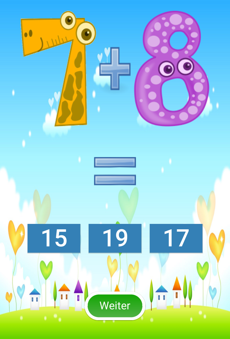 Android application Addition and Subtraction screenshort