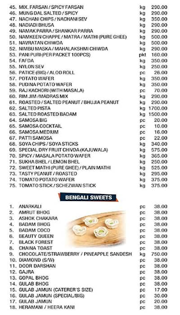 Ghasitaram's Vimannagar menu 