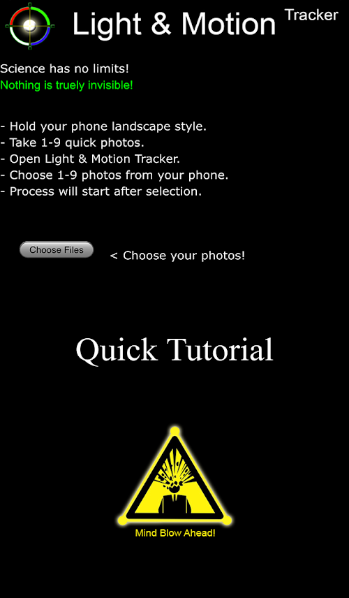 Android application Light and Motion Tracker 2016 screenshort
