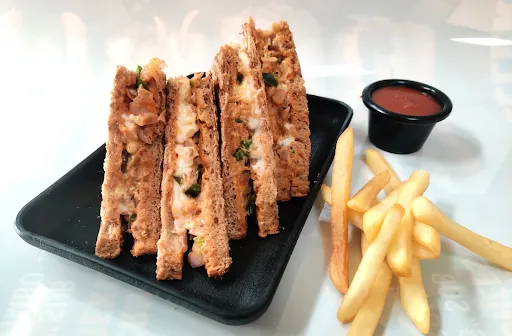 Cheese Chicken Keema Grilled Sandwich