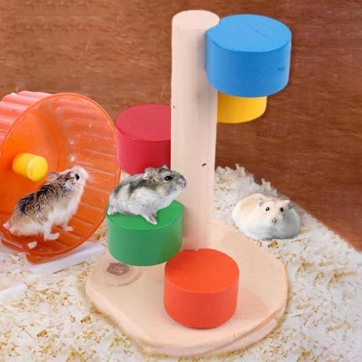 Wooden Running Wheel Training Silent Pet Supplies For Hamster Guinea Pig Gerbil Cage Accessories Mute Roller Toy For Exe