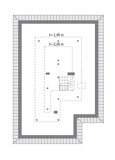 Przemyślana decyzja - M209 - Rzut poddasza do indywidualnej adaptacji (48,9 m2 powierzchni użytkowej)