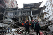 Rescuers search for survivors after an earthquake in Diyarbakir, Turkey, on February 6 2023.