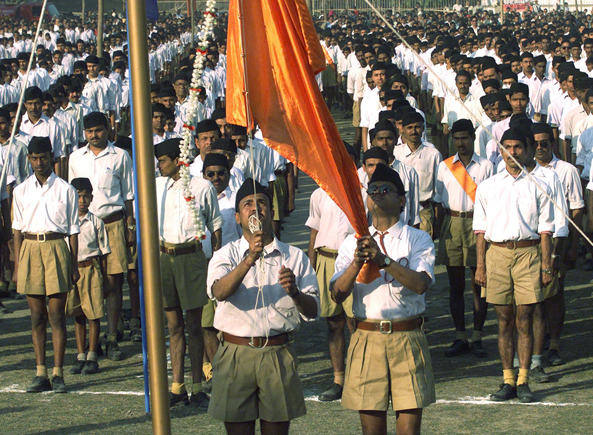 Image result for rss headquarters nagpur rss flag