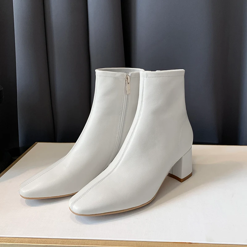 Title 7, Bottines Martin à talons épais pour femme, poly...