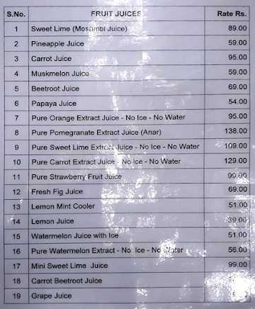 Juice In Juice menu 