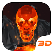 Flaming Skull 3D Theme  Icon