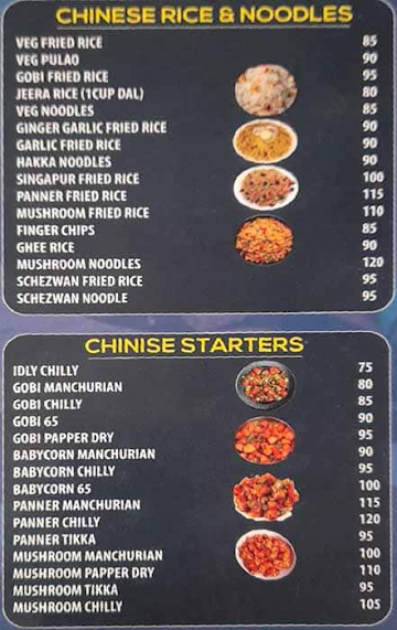 Vinaya Cafe menu 