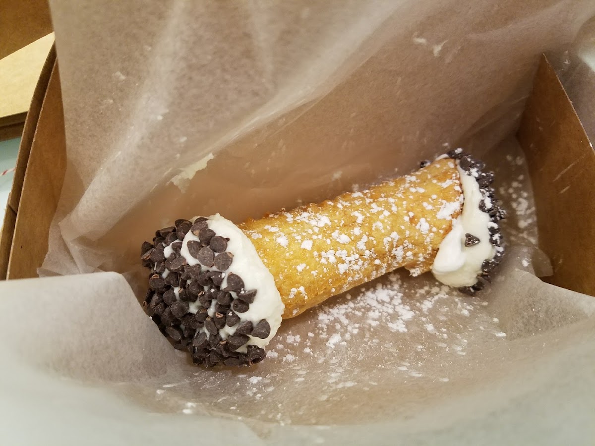 Gluten free whip cream cannoli. Not as good as the ricotta version.