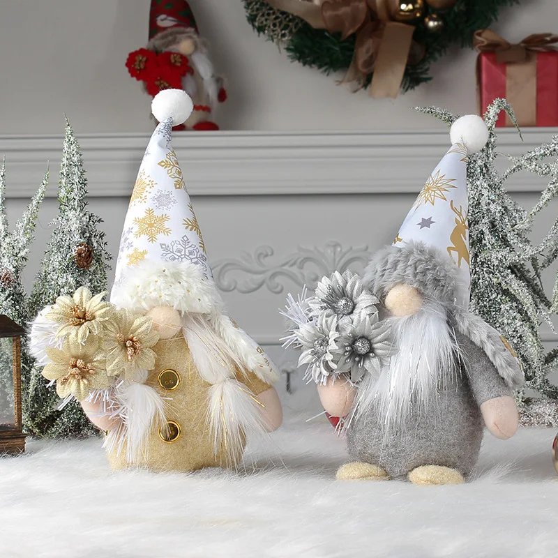 Kap Santa Claus ornament zonder gezicht, ideaal om uw huis te versieren en een mysterieuze en feestelijke sfeer te creëren.