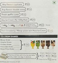 Natural Ice Cream menu 1