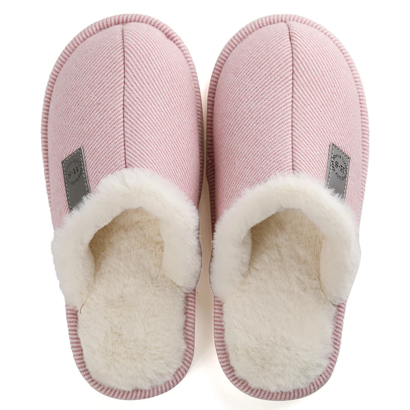 Warme katoenen pantoffels met fluweel voor herfst en winter, ideaal voor warme en comfortabele voeten in huis.