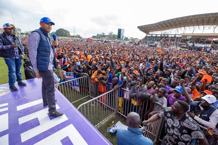 Former Gatanga MP Peter Kenneth during campaigns at Bukhungu, Kakamega in August 3,2022.