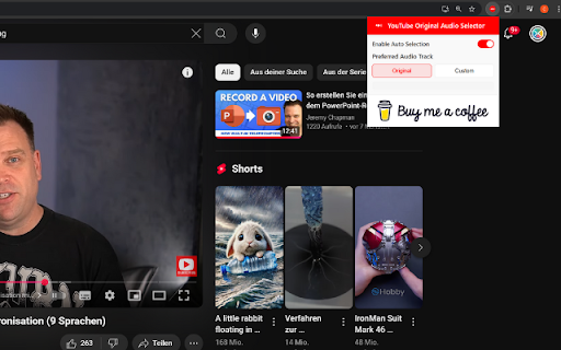 YouTube Original Audio Selector
