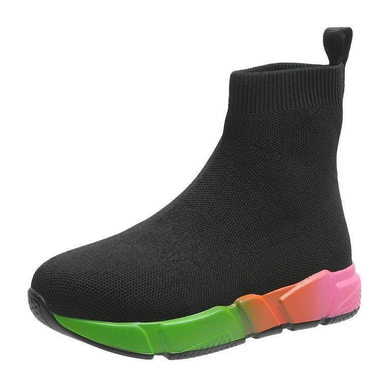 Iridescent Plateau-Ankle Boots für Damen in Schwarz