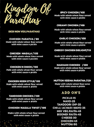 Paratha King menu 2