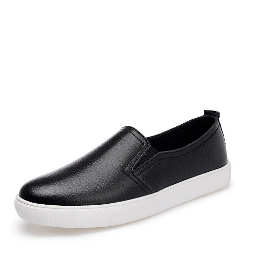 Title 2, White Small Leather Shoes Korean Casual One-Leg...