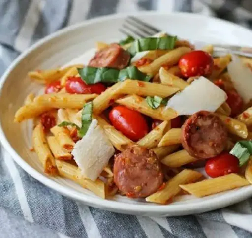 Non Veg Pasta With Sun-dried Tomato Sauce