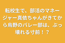 転校生で、部活のマネージャー真依ちゃんがきてから烏野のバレー部は、ぶっ壊れる寸前！？