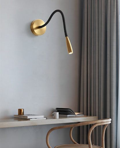 Title 8, Luxury Copper Hose Bedhead Reading Wall Light, ...