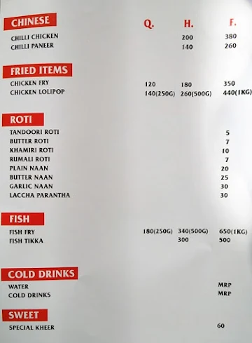 Super Fine Biryani Point menu 