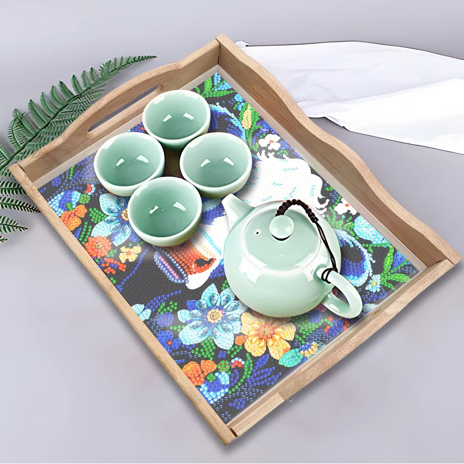 Kit DIY de Pintura Diamante para Prato de Jantar Feito à Mão. Crie sua própria louça, adicione brilho e personalize a sua mesa.