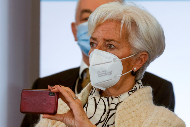 European Central Bank president Christine Lagarde in Paris, France, January 11 2021. Picture: LUDOVIC MARIN/REUTERS