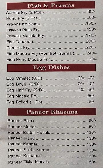 Sufi Darbar Restaurant --UP Star menu 