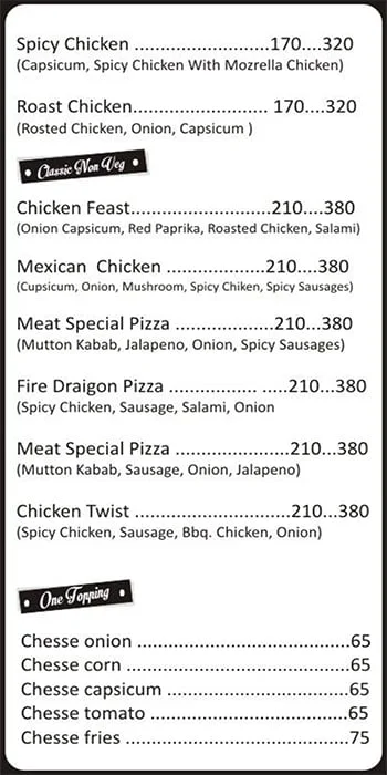 Pizza Planet menu 