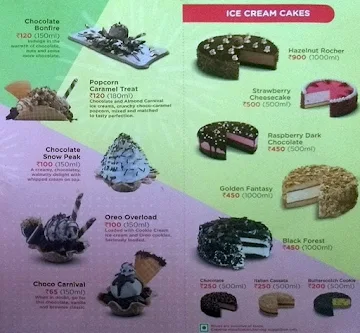 Havmor Ice Cream menu 