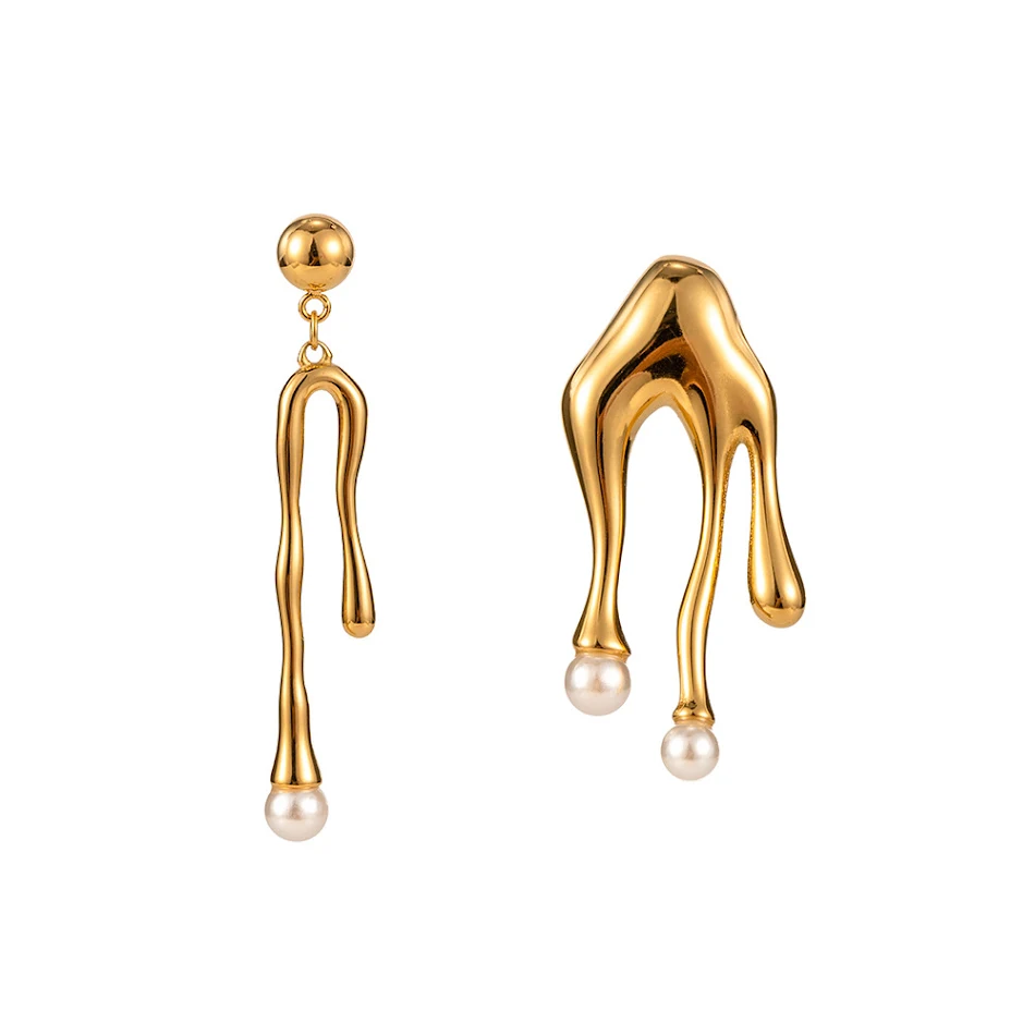 Modieuze oorbellen van roestvrij staal met parels, perfect voor een elegante uitstraling. Duurzaam en stijlvol voor elke gelegenheid.